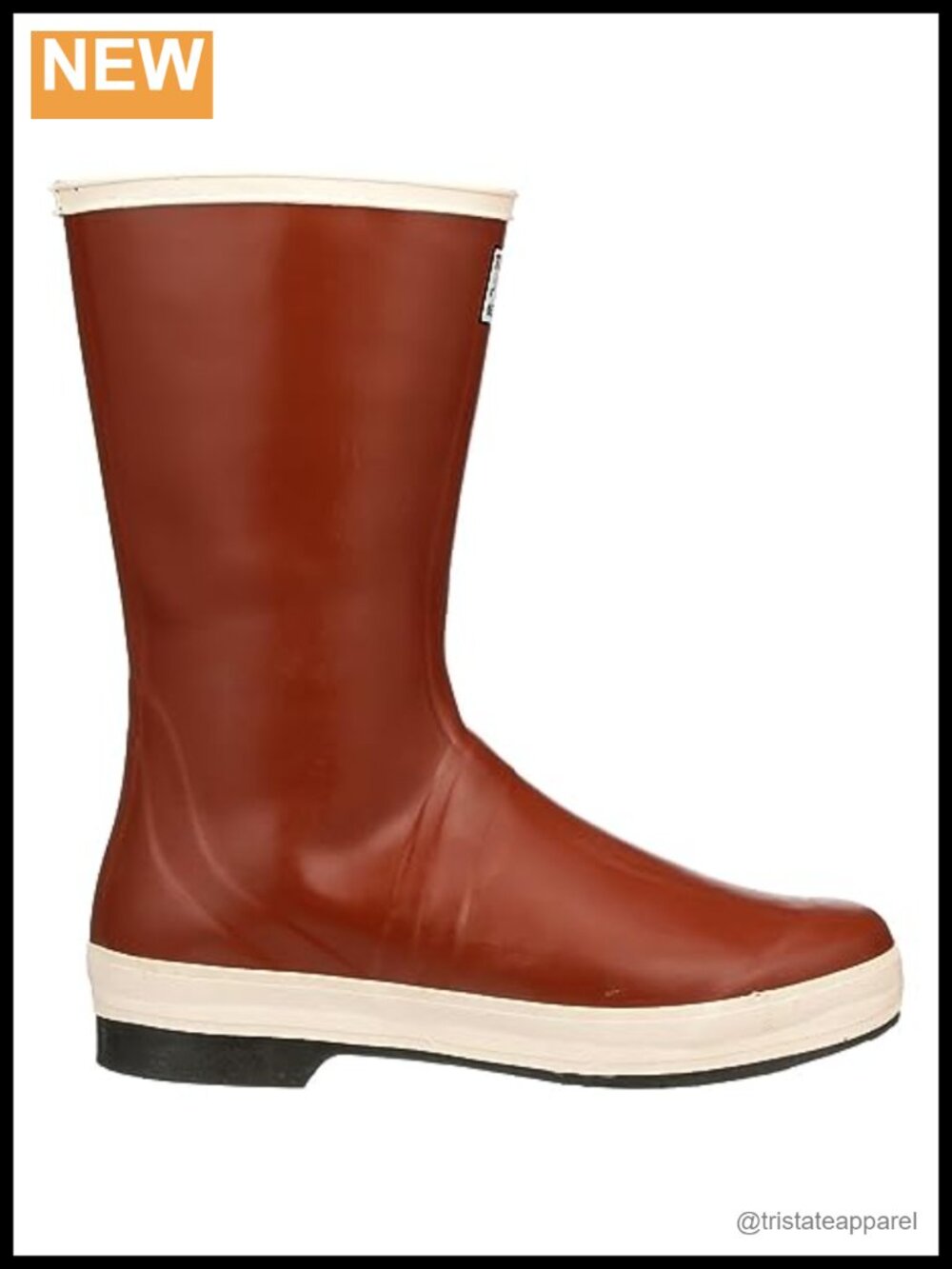 Men's Neoprene Rubber Pull-On Rain Boots Mid-Calf Waterproof Work